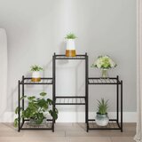 vidaXL Stojalo za rože 83x25x60 cm črno železo | Shoptok.si