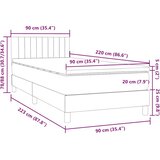 vidaXL Box spring postelja z vzmetnico svetlo siv 90x220 cm žamet | Shoptok.si