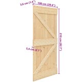  Vrata NARVIK Prirodna 100 x 210 cm Čvrsta borovina | shoptok.hr