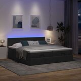  Otomanski okvir kreveta s madracima crni 180x200cm od tkanine | shoptok.hr
