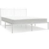  Metalni okvir za krevet s uzglavljem bijeli 150x200 cm | shoptok.hr