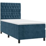  box spring s madracem LED tamnoplavi 100x200 cm baršun | shoptok.hr