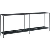 vidaXL Konzolni stol crni 200 x 35 x 75,5 cm od kaljenog stakla | shoptok.hr