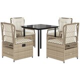  5-dijelni vrtni blagovaonski set od poliratana s jastucima bež 80 x 80 x 74 cm | shoptok.hr