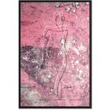  Slika - Figure on Pink Background (1-part) - Female Silhouette in Marble 40x60 U crnom drvenom okviru | shoptok.hr
