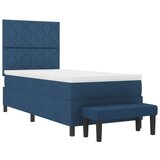 vidaXL vzmetnica s škatlastim dnom z vzmetnico in klopjo modra 100x200 cm tkanina, (22083010) | Shoptok.si
