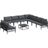 vidaXL Vrtna sedežna garnitura 10 pcs Antracitna Jeklo | Shoptok.si