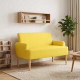 vidaXL Ljubavni kauč s gumbima Svijetlo žuta 116 x 67 x 81 cm | shoptok.hr