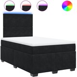 vidaXL box spring krevet s madracem crni 120 x 200 cm baršunasti | shoptok.hr