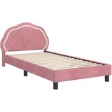  Otroški posteljni okvir z vznožjem Roza 90 x 200 cm Žamet, (5000104733) | Shoptok.si