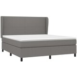  Box spring postelja z vzmetnico temno siva 160x200 cm blago, (20789882) | Shoptok.si