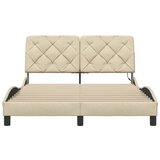  Okvir kreveta s LED-om bez madraca krem 140x190 cm Tkanina | shoptok.hr