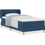 Box Spring Krevet s Madracem - Plava - 90x190 cm - Tkanina | shoptok.hr