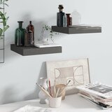 vidaXL Plutajuće zidne police 2 kom sjajne sive 23 x 23,5 x 3,8 cm MDF Cijene