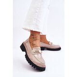 S. BARSKI Patent Leather Platform Loafers Beige Ronin | shoptok.hr