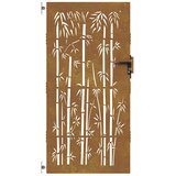  Vrtna vrata 85 x 200 cm od čelika COR-TEN s uzorkom bambusa | shoptok.hr
