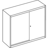 mauser Omara z drsnimi vrati, akustični učinek, plošča iz umetne mase, VxŠxG 1180 x 1600 x 432 mm, 2 x 2 polici, čista bela / aluminijasto siva / javo | Shoptok.si