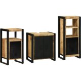 vidaXL Komplet pohištva za kopalnico 3 pcs Rjava Masiven les manga | Shoptok.si