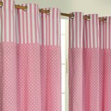 HOMESCAPES Polka Dots Pink Ready Made Eyelet Curtain Par, 137x228 cm Drop, (20749190) Cene