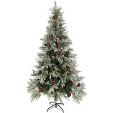  Božićno drvce sa šiškama zeleno-bijelo 225 cm PVC i PE | shoptok.hr
