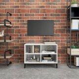 TV ormarić s metalnim nogama sjajni bijeli 69,5 x 30 x 50 cm | shoptok.hr