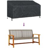 vidaXL Pokrivač za vrtnu klupu Crna 185 x 85 x 65 / 94 cm 420D tkanina | shoptok.hr