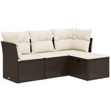 Maison Chic Seti vrtnega pohištva - Vrtna garnitura - Vrtni pohištvo set 4-delna z blazinami rjav poli ratan, (21819579) | Shoptok.si