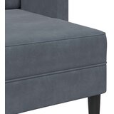 SOFA 2-sjed s ležaljkom u obliku slova L tamnosiva 125cm baršun | Eponuda.com