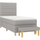 Box spring krevet s madracem svjetlosivi 90x190 cm od tkanine | shoptok.hr