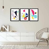 Wallity 3PSCT-04 multicolor decorative framed mdf painting (3 pieces) Cene