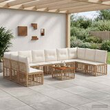  Set vanjskih sofa 11 kom. Prirodna i krema bijela Poliester | shoptok.hr
