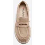 Resti Light brown women's openwork moccasins on a solid sole Ejina - Footwear | Shoptok.si