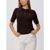 Reserved Polo-džemper od mješavine vune - smeđi | shoptok.hr
