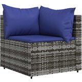  Kutna vrtna sofa od poliratana s jastucima siva | Shoptok.si