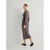 Reserved - Haljina s ukrasnim izrezom - boja kestena | shoptok.hr