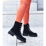 Gemre Black ankle boots with rhinestones, insulated eco-suede Sfaranda | shoptok.hr
