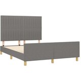  Posteljni okvir z vzglavjem temno siv 140x200 cm blago, (20902749) | Shoptok.si