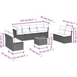  9-dijelni set vrtnih sofa od poliratana s jastucima sivi | shoptok.hr