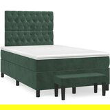  Krevet box spring s madracem tamnozeleni 120x190 cm baršunasti | shoptok.hr