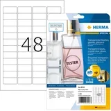 HERMA Labels transparent crystal-clear A4 45.7x21.2 mm transparent clear film glossy 1200 pcs.