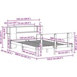  Knjižna postelja brez vzmetnice bela 120x200 cm trdna borovina | Shoptok.si