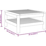  Stolić za kavu 65 x 65 x 35 cm od masivnog bagremovog drva | Eponuda.com