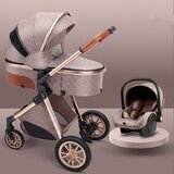  Kolica za bebe TS-001B sa transformacionim sedištem i autosedištem (3u1) - braon | ePonuda.com