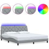 Maison Chic Posteljni okvir - Dvoposteljna postelja - Zakonska postelja z LED brez vzmetnice svetlo siv 180x200 cm, (21697006) | Shoptok.si