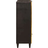 vidaXL Stranska omara s predalom Črna in zlata 60 x 33.5 x 100 cm | Shoptok.si