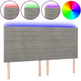  LED uzglavlje svjetlosivo 200x5x118/128 cm baršunasto | shoptok.hr