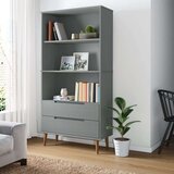  Knjižna omara MOLDE siva 85x35x170,5 cm trdna borovina, (20705820) | Shoptok.si