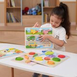 Viga drvena slagalica montessori 2u1 puzzle farm figure | shoptok.hr