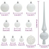  Set Božićnih Ukrasnih Kuglica 61 pcs Bijelo Plastika | shoptok.hr