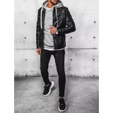 DStreet Kurtka męska skórzana czarna | Shoptok.si